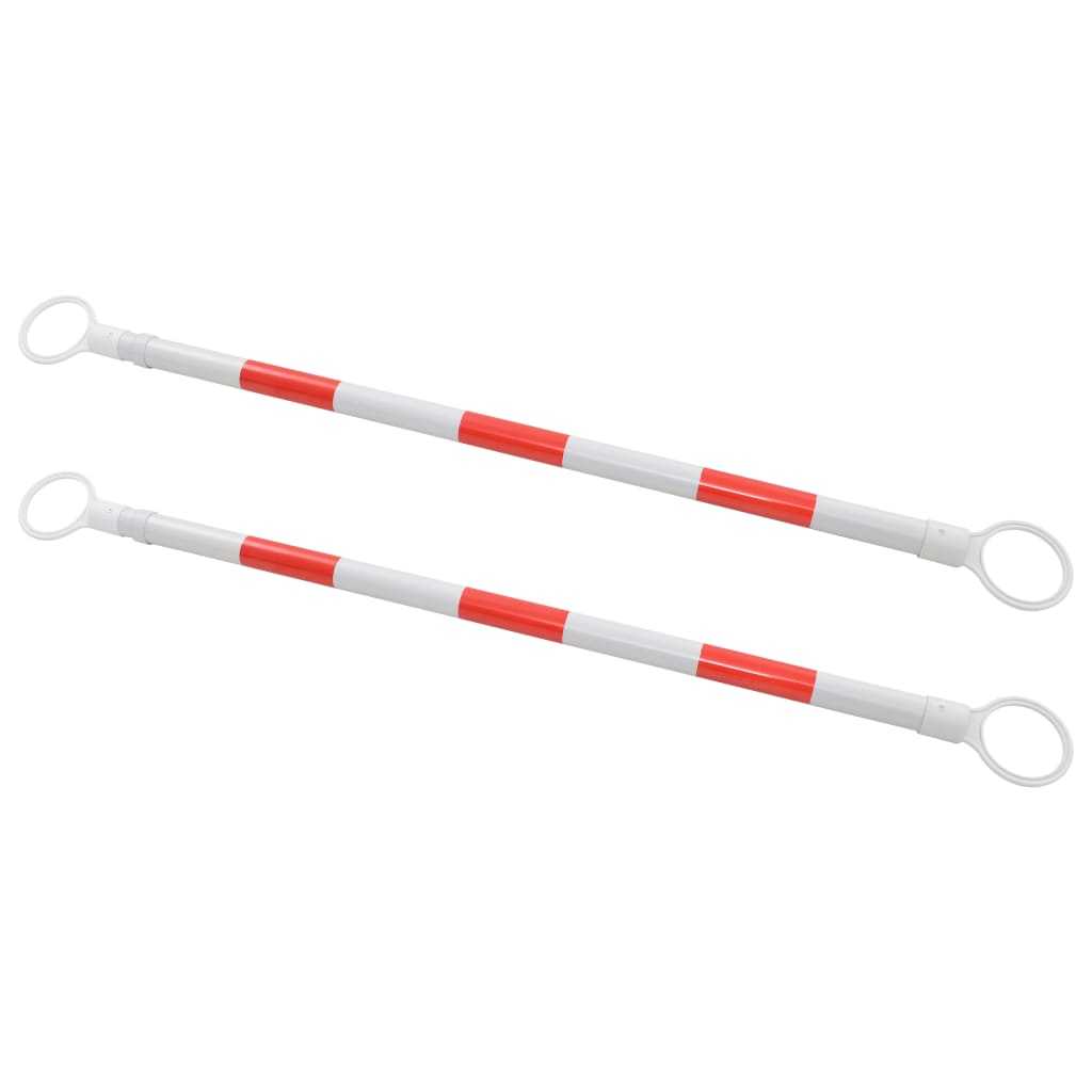 Uttrekkbare trafikkjeglestenger 2 stk plast 116-197 cm