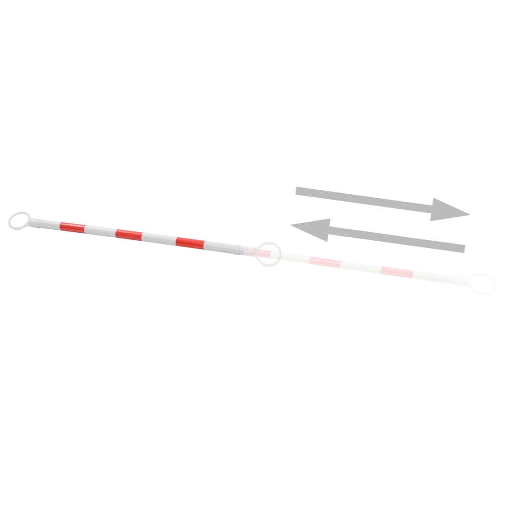Uttrekkbare trafikkjeglestenger 2 stk plast 116-197 cm