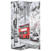 Sammenleggbar romdeler 120x170 cm London buss svart og hvit