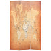 Sammenleggbar romdeler 120x170 cm verdenskart gul vidaXL