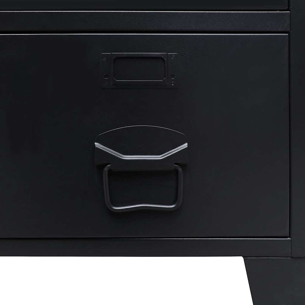 Garderobe metall industriell stil 67x35x107 cm svart