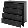Kommode metall industriell stil 78x40x93 cm svart