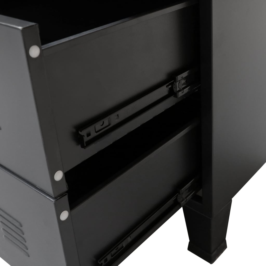 Kommode metall industriell stil 78x40x93 cm svart
