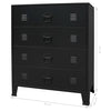 Kommode metall industriell stil 78x40x93 cm svart