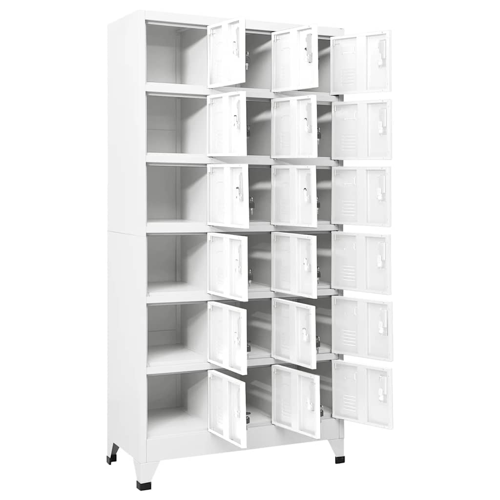 Garderobeskap med 18 rom metall 90x40x180 cm