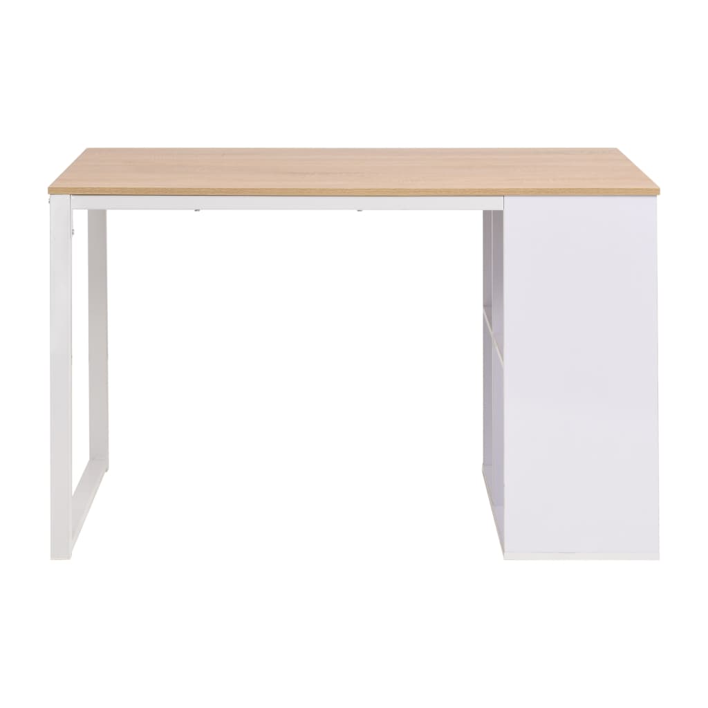 Skrivebord 120x60x75 cm eik og hvit vidaXL