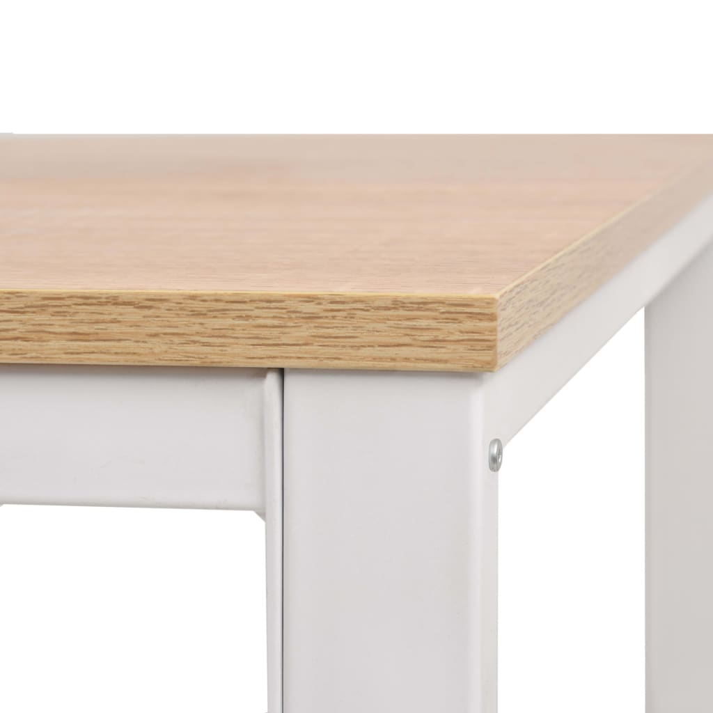 Skrivebord 120x60x75 cm eik og hvit vidaXL