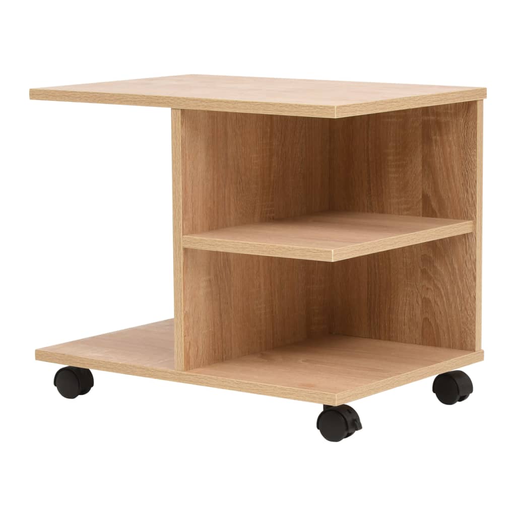 Rullende hylle 50x35x42 cm eik vidaXL