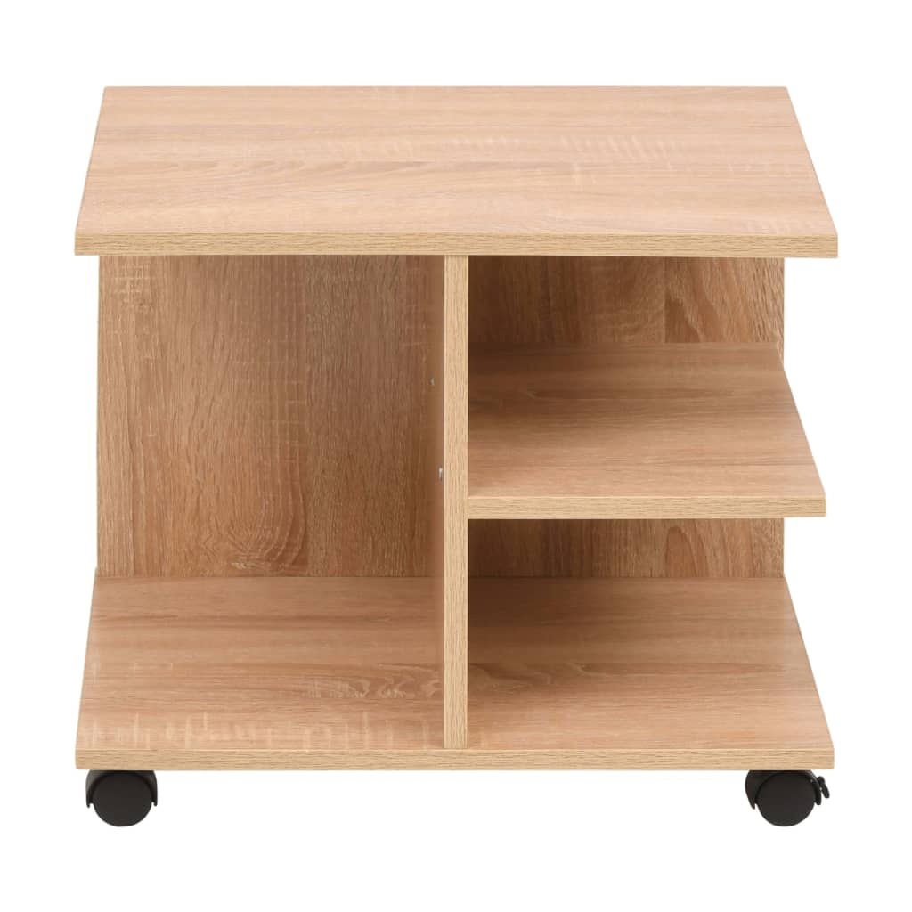 Rullende hylle 50x35x42 cm eik vidaXL