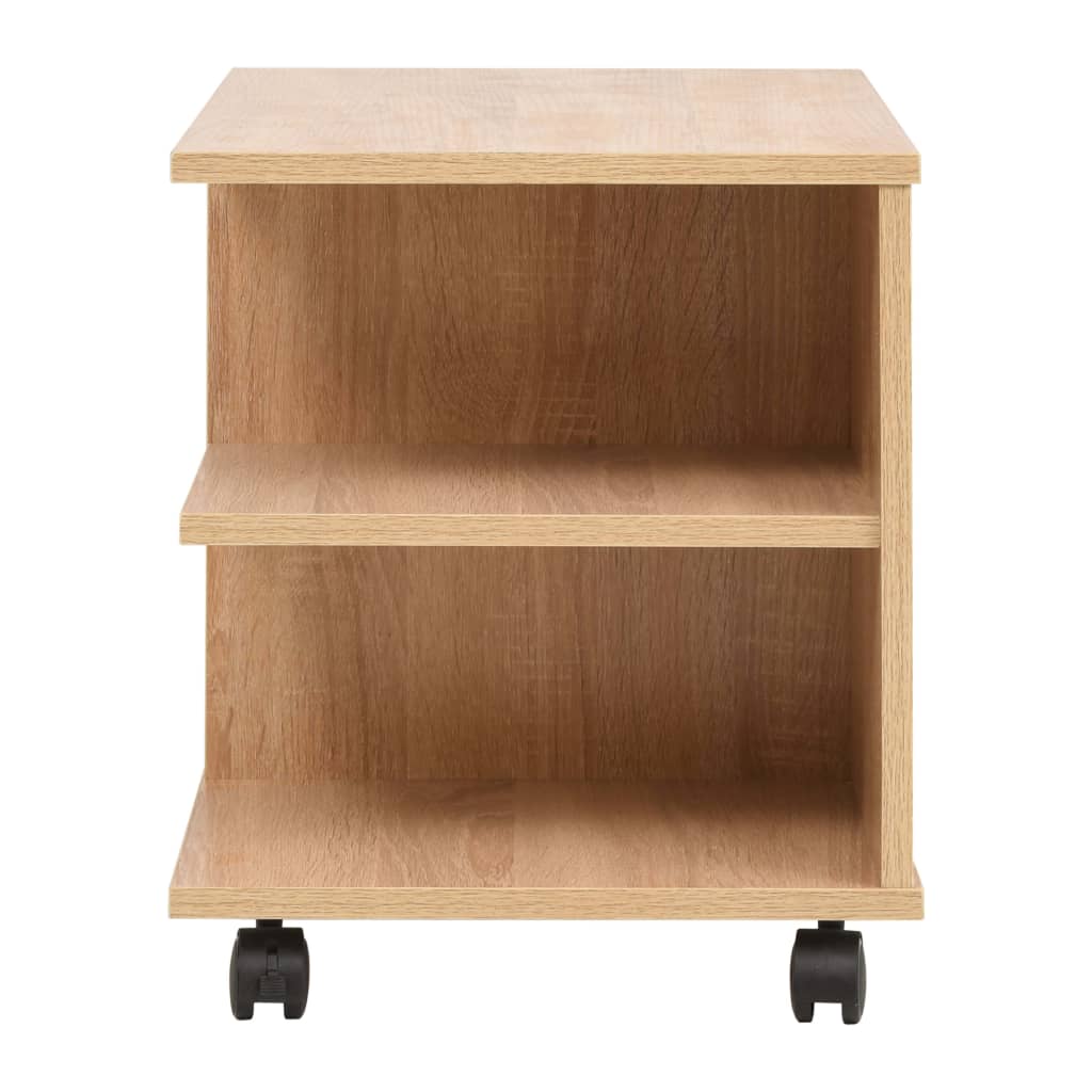 Rullende hylle 50x35x42 cm eik vidaXL