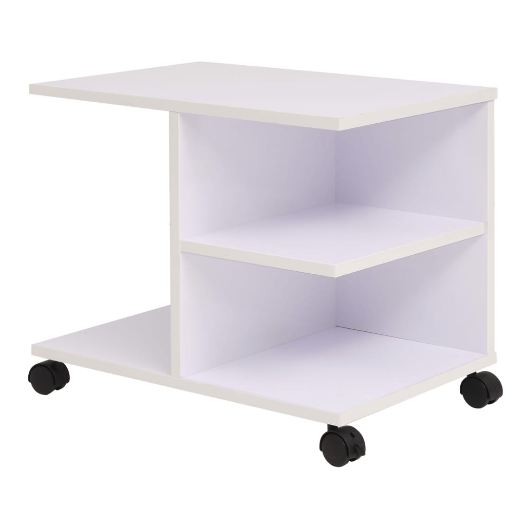 Rullende hylle 50x35x42 cm hvit vidaXL