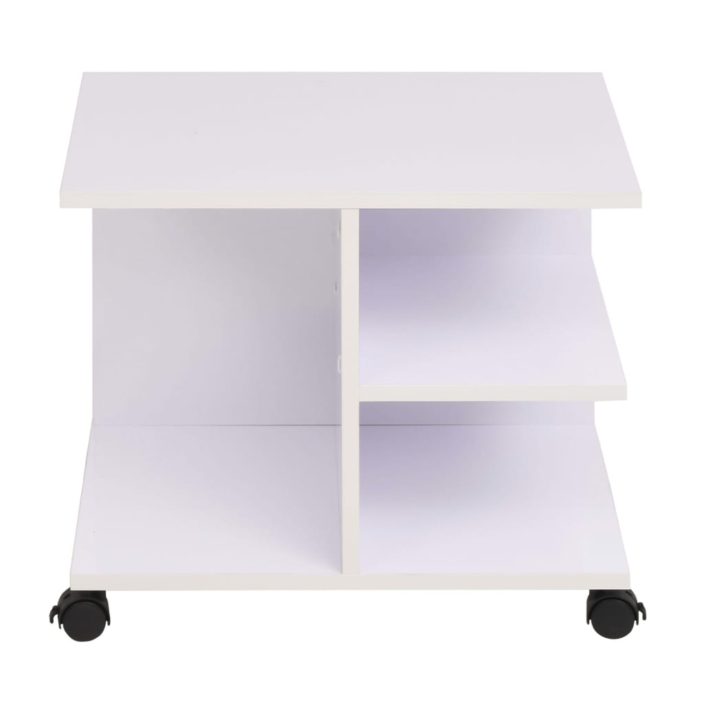 Rullende hylle 50x35x42 cm hvit vidaXL