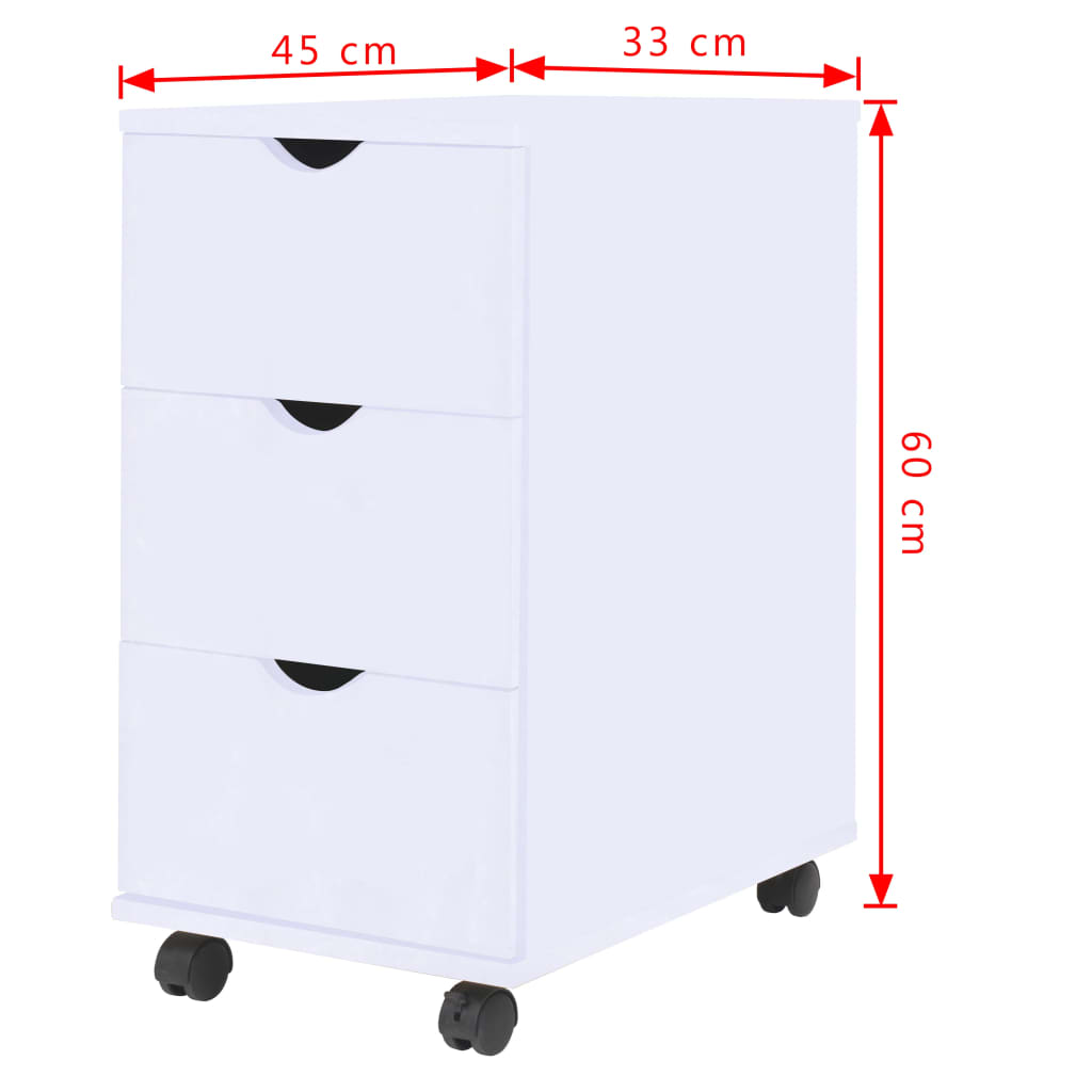 Kommode 33x45x60 cm hvit vidaXL