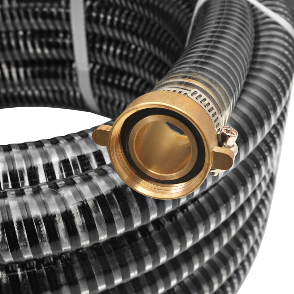 Sugeslange med messingkontakter 15 m 25 mm svart