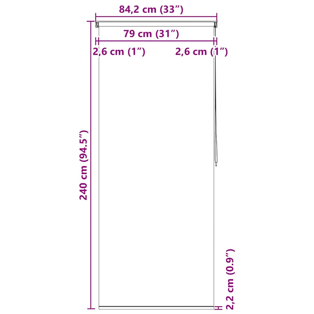 Dusjforheng 80x240 cm kvadrat
