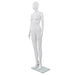 Full-body kvinnelig utstillingsdukke med glassbase hvit 175 cm