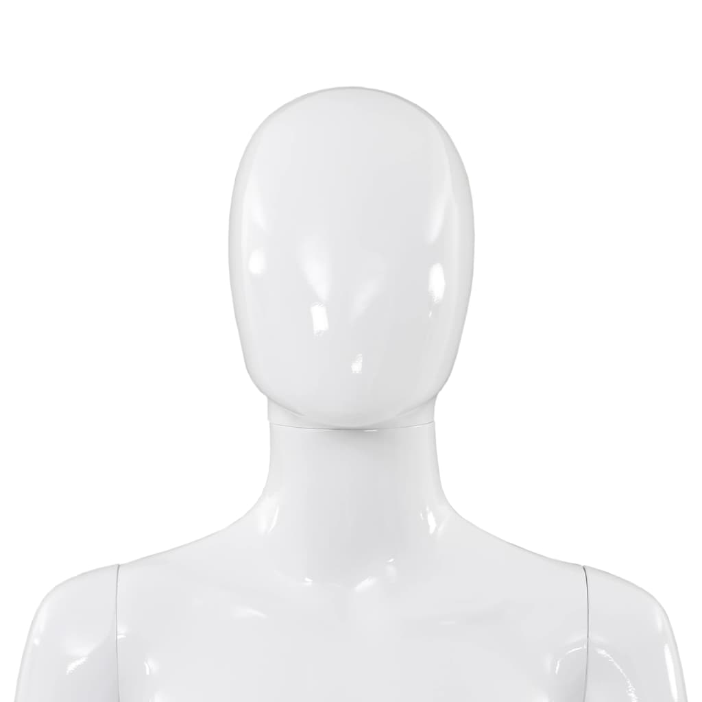 Full-body kvinnelig utstillingsdukke med glassbase hvit 175 cm