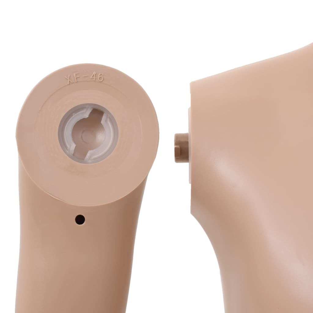 Full-body barneutstillingsdukke med glassbase beige 140 cm