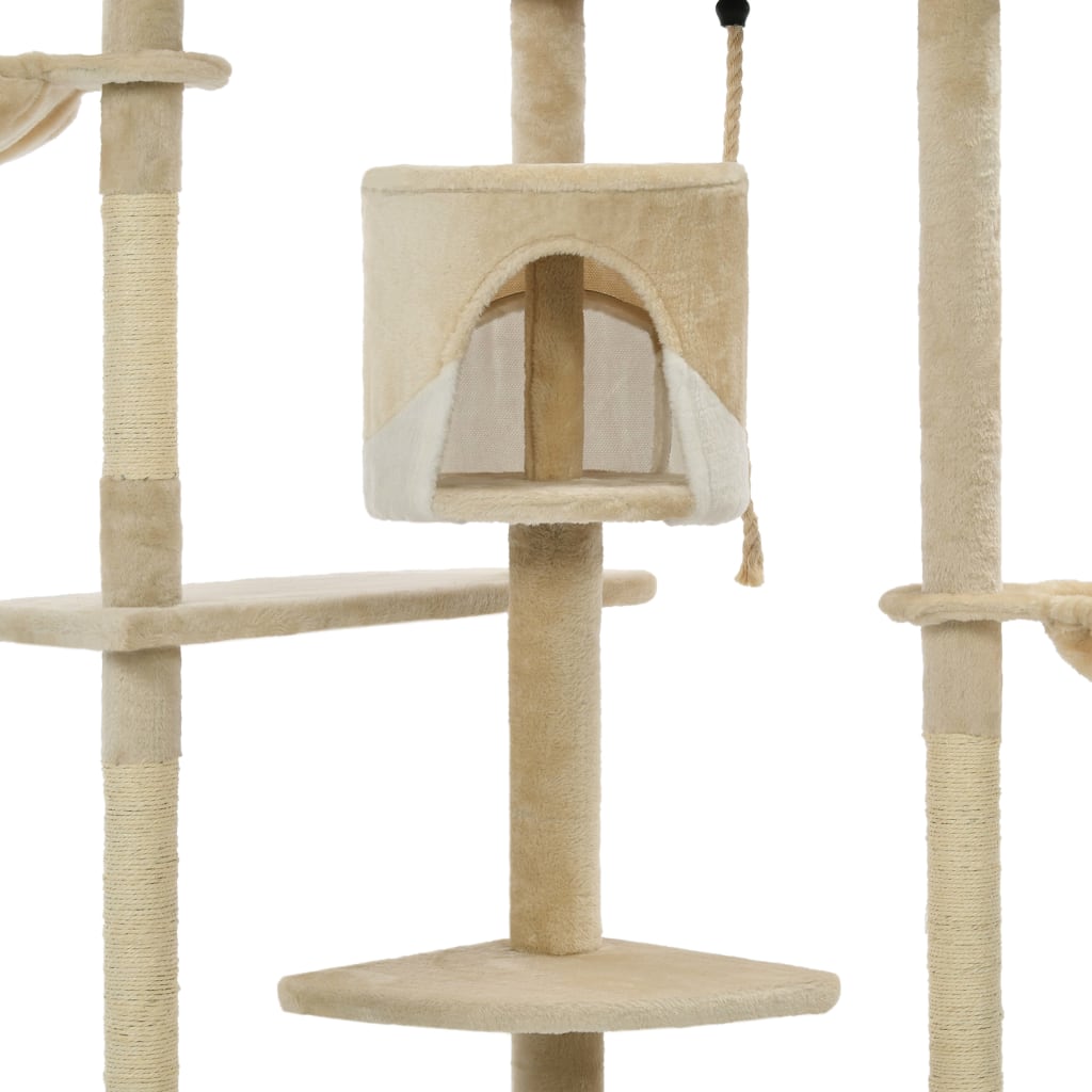 Kloretre med klorestolper i sisal 203 cm beige og hvit