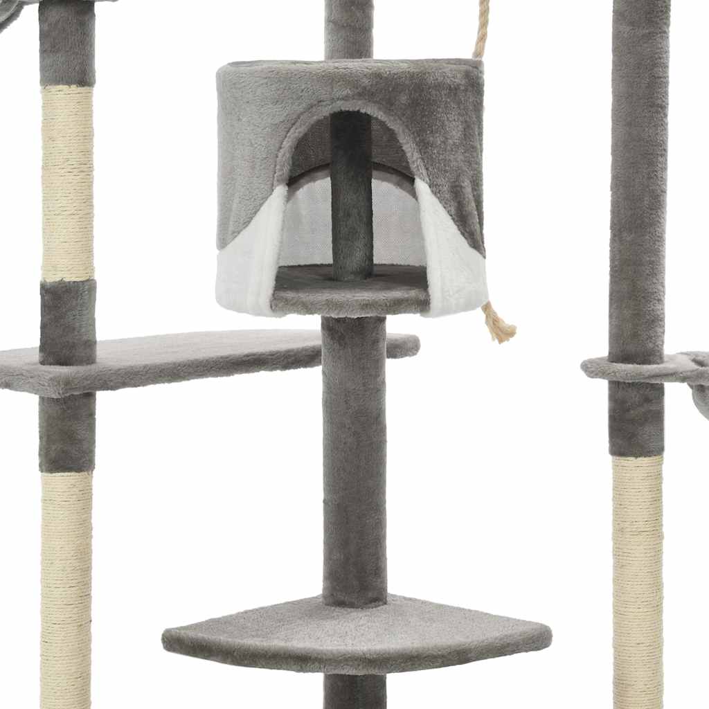Kloretre med klorestolper i sisal 203 cm grå og hvit