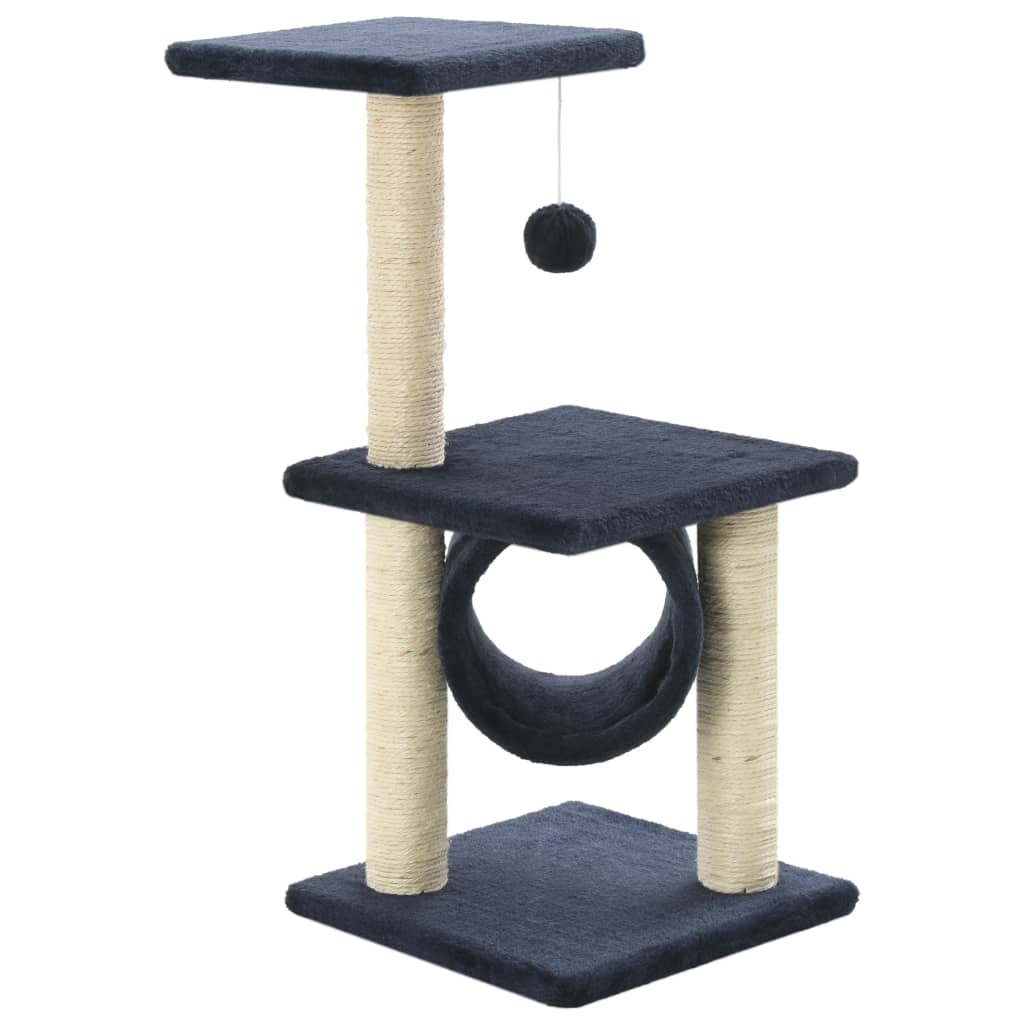 Kloretre med klorestolper i sisal 65 cm mørkeblå
