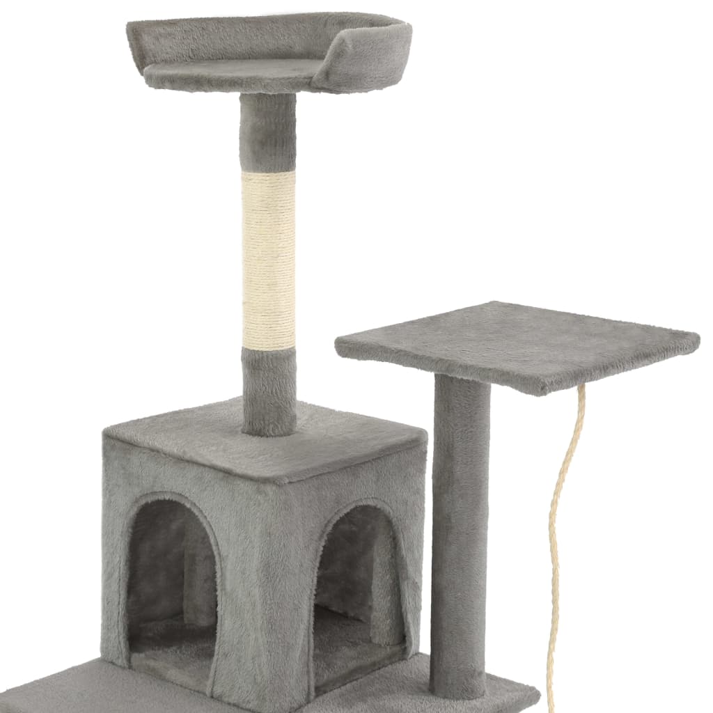Kloretre med klorestolper i sisal 120 cm grå