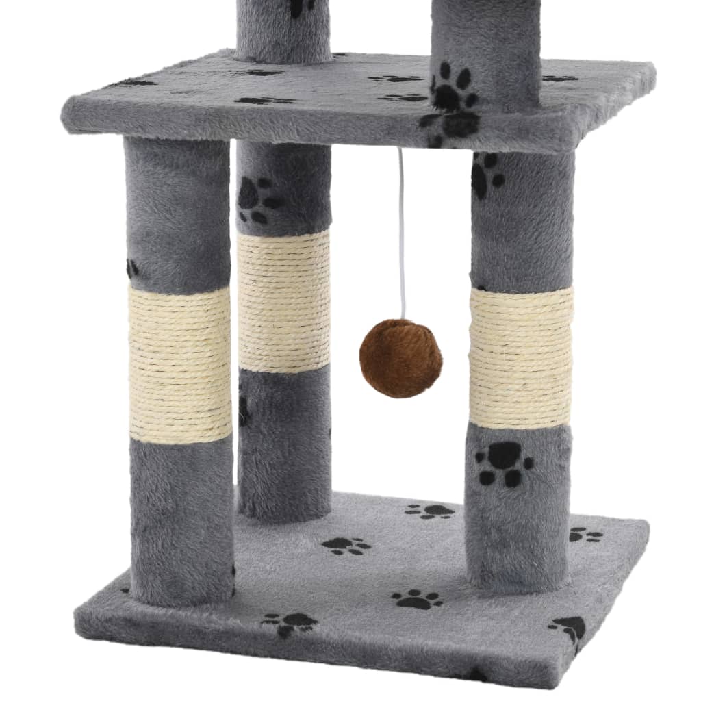 Kloretre med sisal klorestang 65 cm poteavtrykk grå