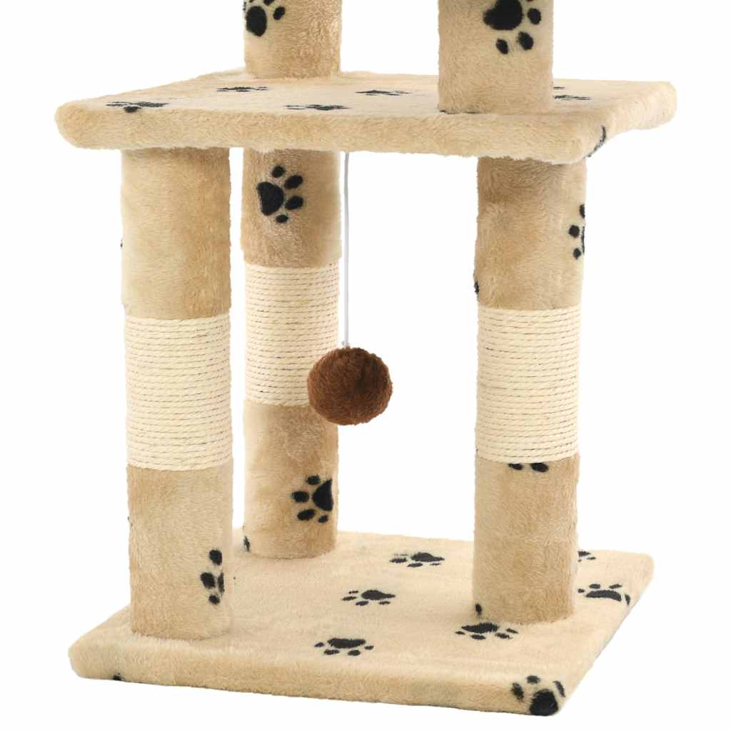 Kloretre med klorestenger i sisal 65 cm poteavtrykk beige