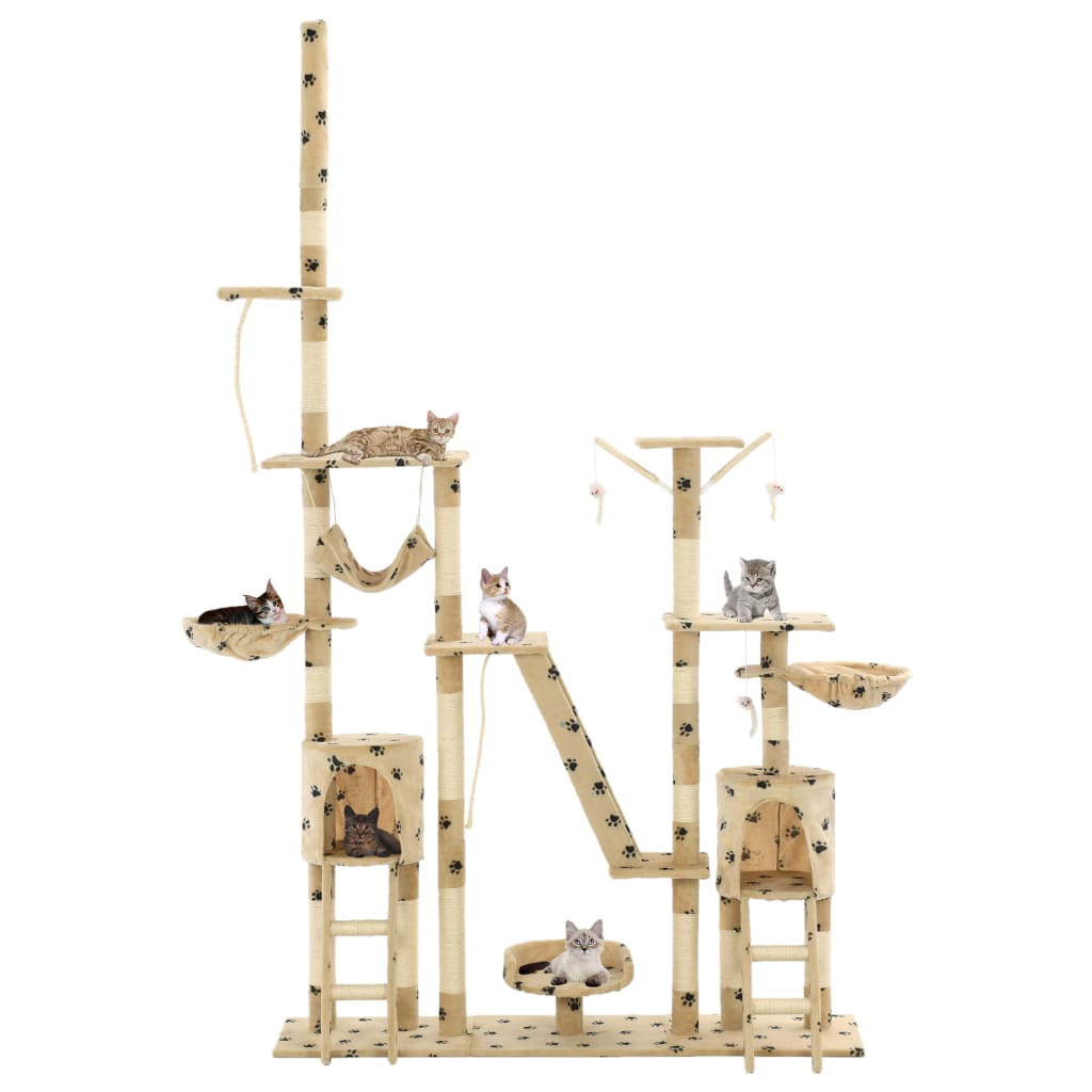 Kloretre med klorestenger i sisal 230-250 cm poteavtrykk beige