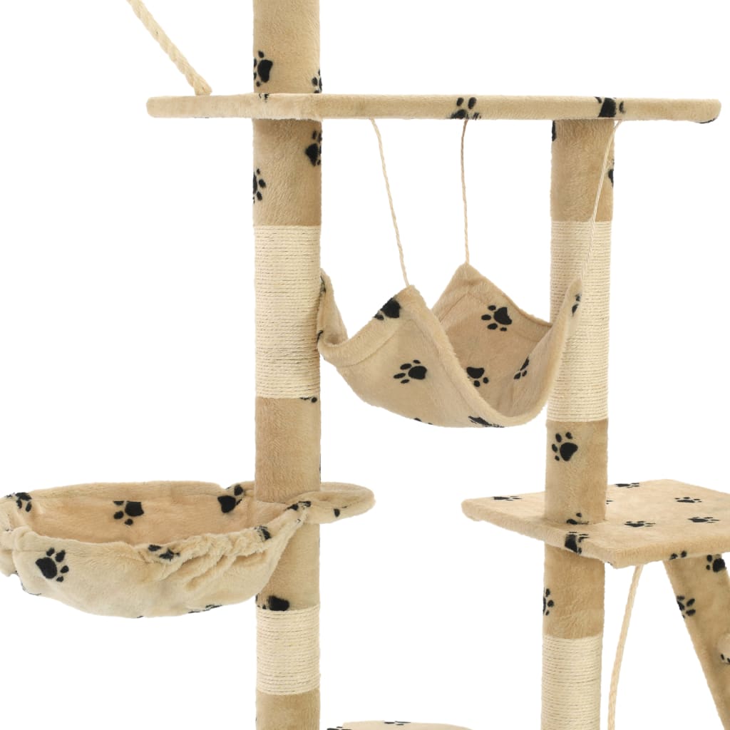 Kloretre med klorestenger i sisal 230-250 cm poteavtrykk beige