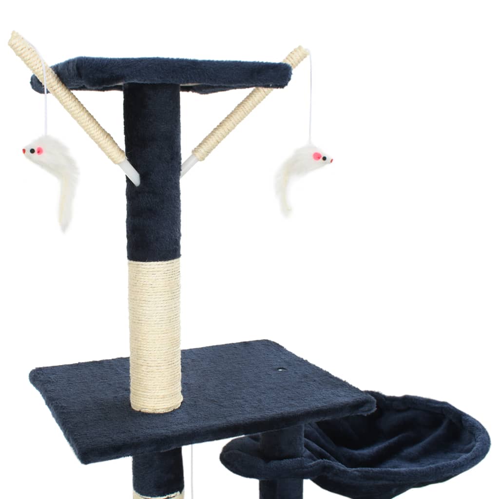 Kloretre med klorestolper i sisal 230-250 cm blå