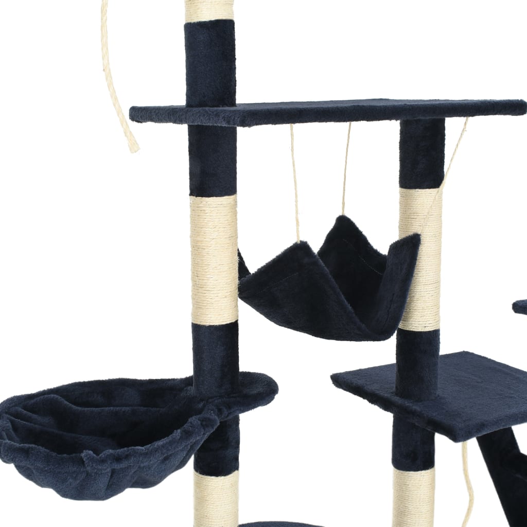 Kloretre med klorestolper i sisal 230-250 cm blå