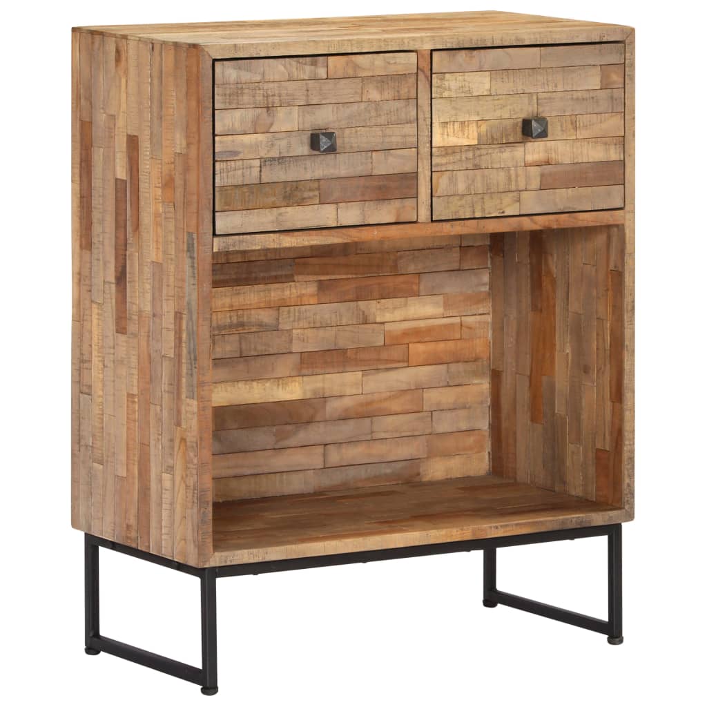 Skjenk gjenvunnet heltre teak 60x30x75 cm