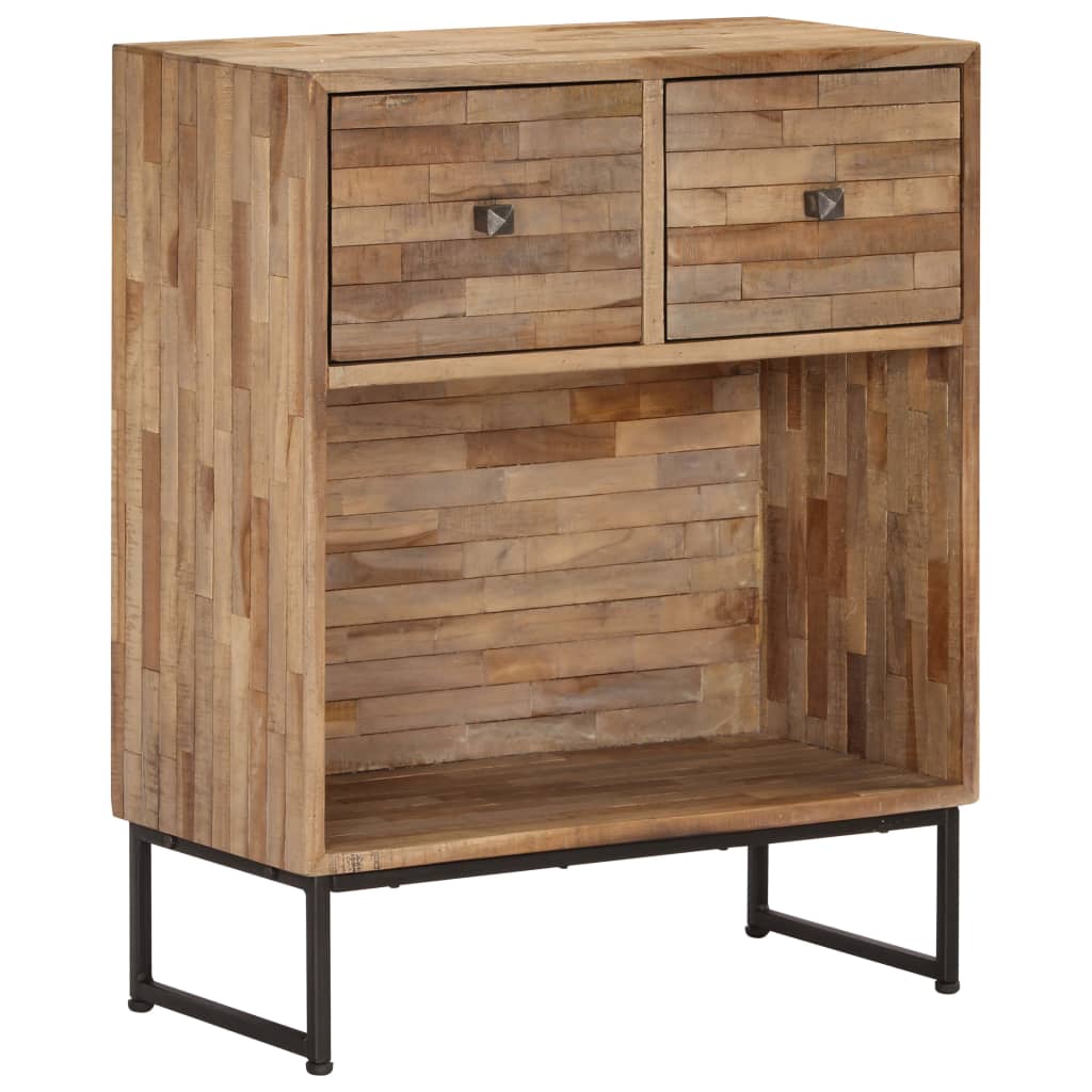 Skjenk gjenvunnet heltre teak 60x30x75 cm