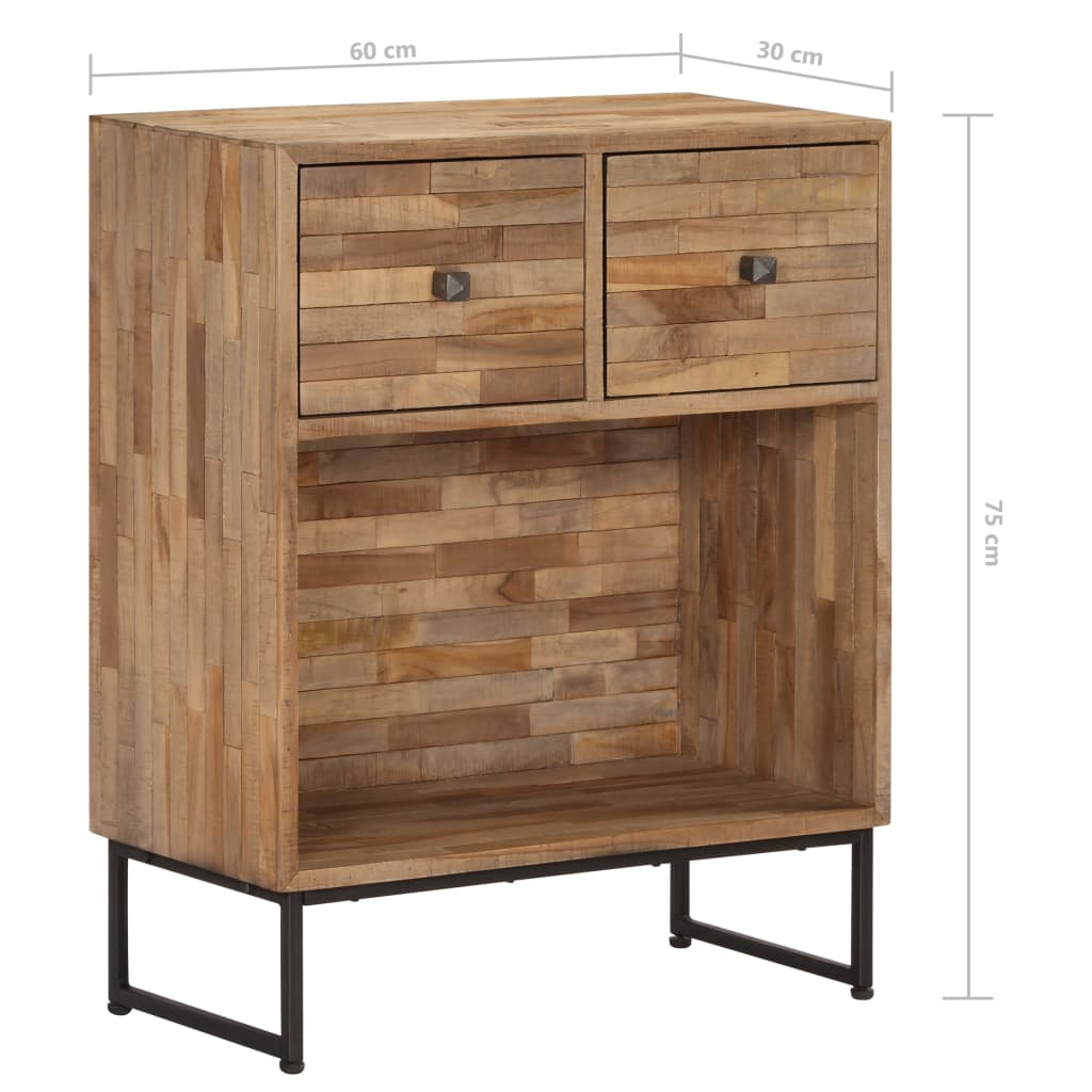 Skjenk gjenvunnet heltre teak 60x30x75 cm