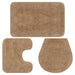 Baderomsmattesett 3 stk stoff beige vidaXL