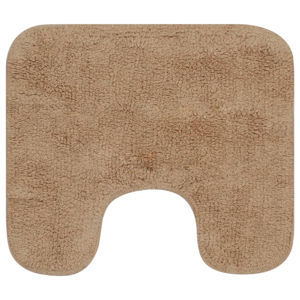 Baderomsmattesett 3 stk stoff beige vidaXL