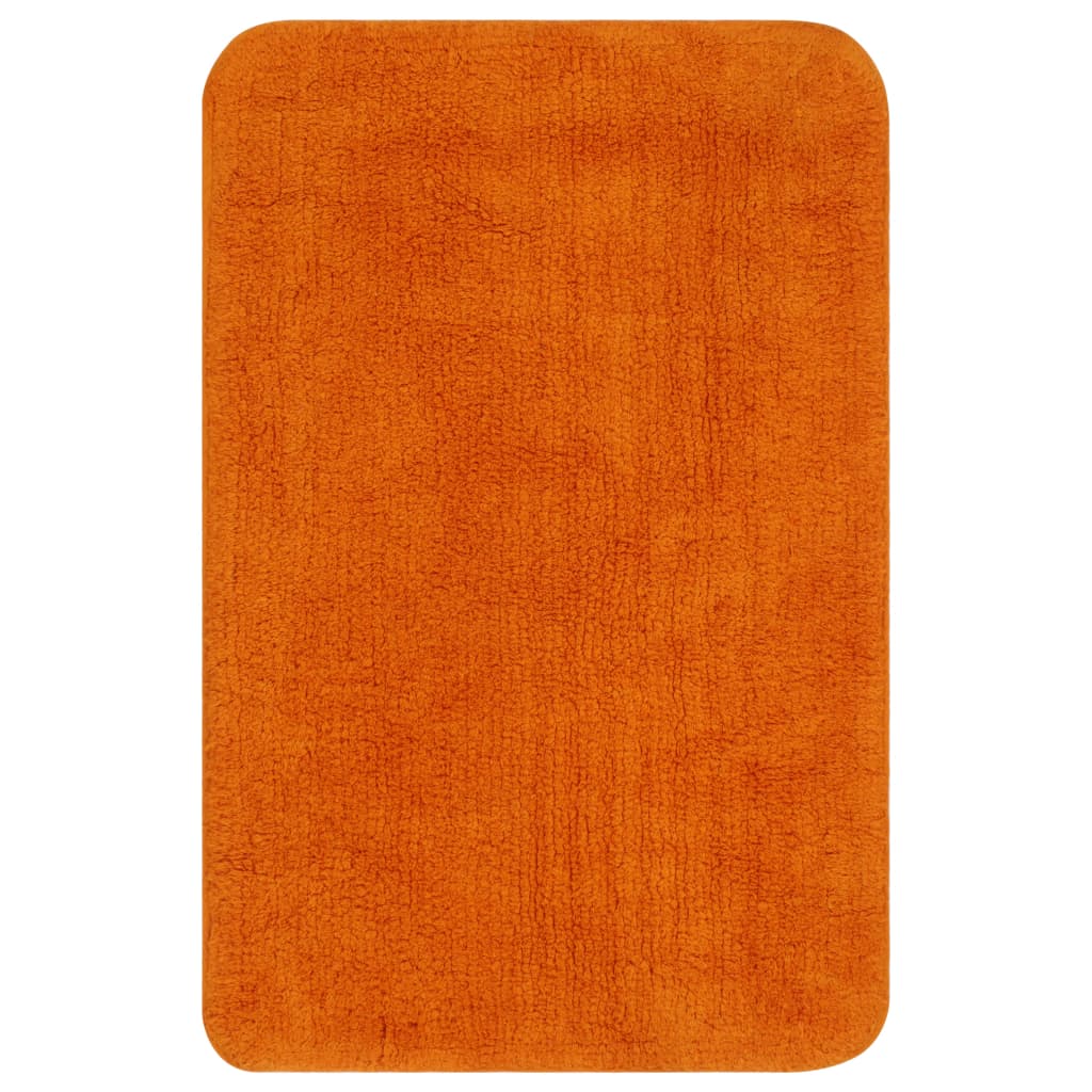 Baderomsmattesett 3 stk stoff oransje vidaXL