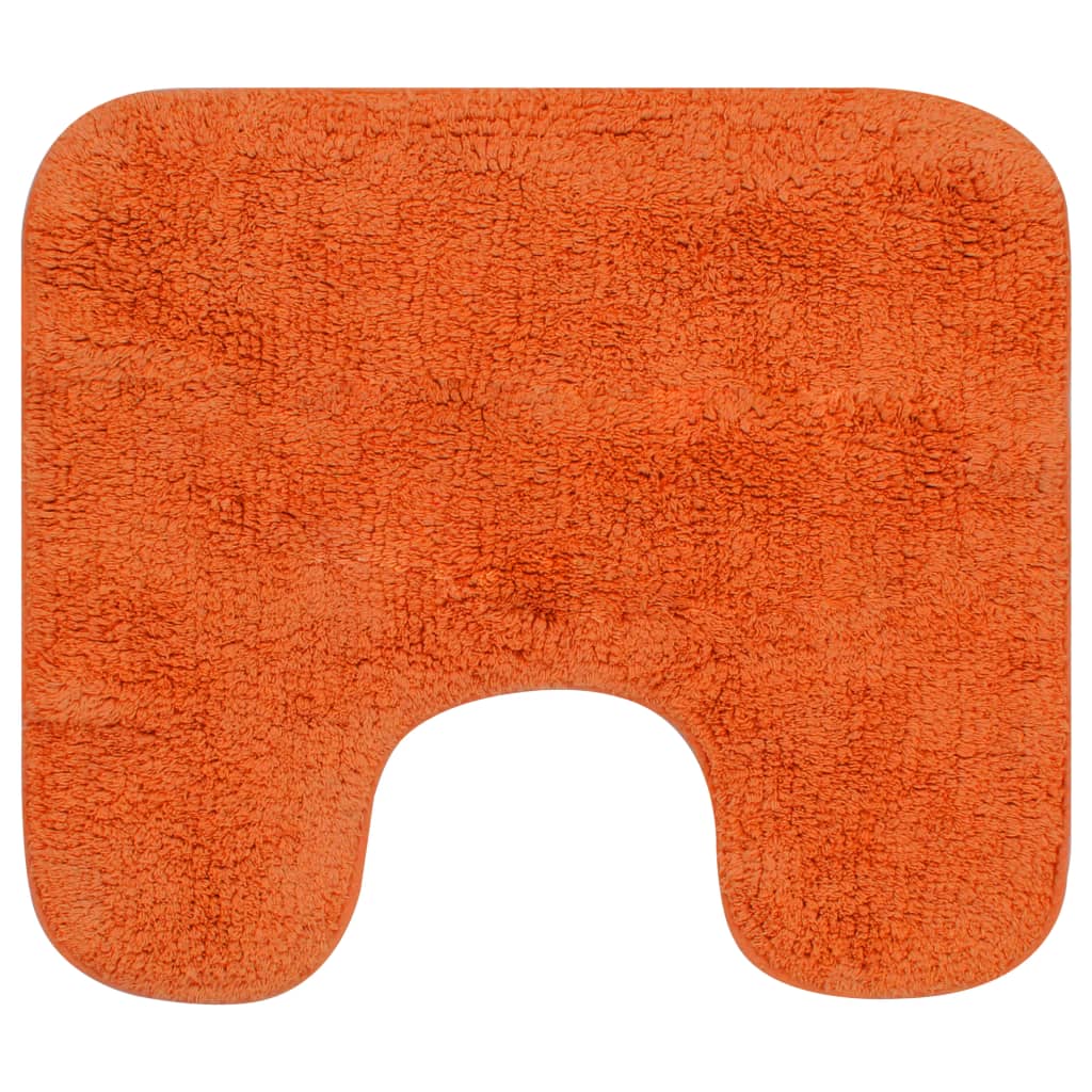 Baderomsmattesett 3 stk stoff oransje vidaXL