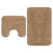 Baderomsmattesett 2 stk stoff beige vidaXL