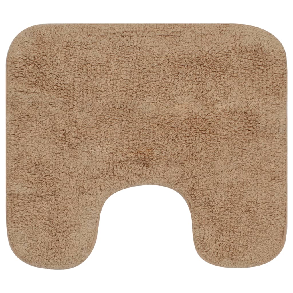 Baderomsmattesett 2 stk stoff beige vidaXL