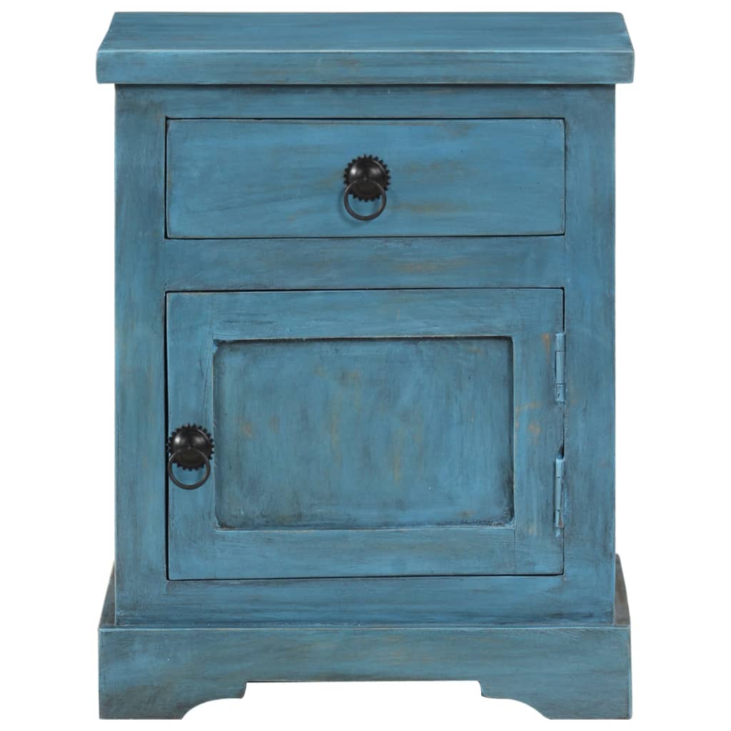 Nattbord heltre mango 40x30x50 cm blå