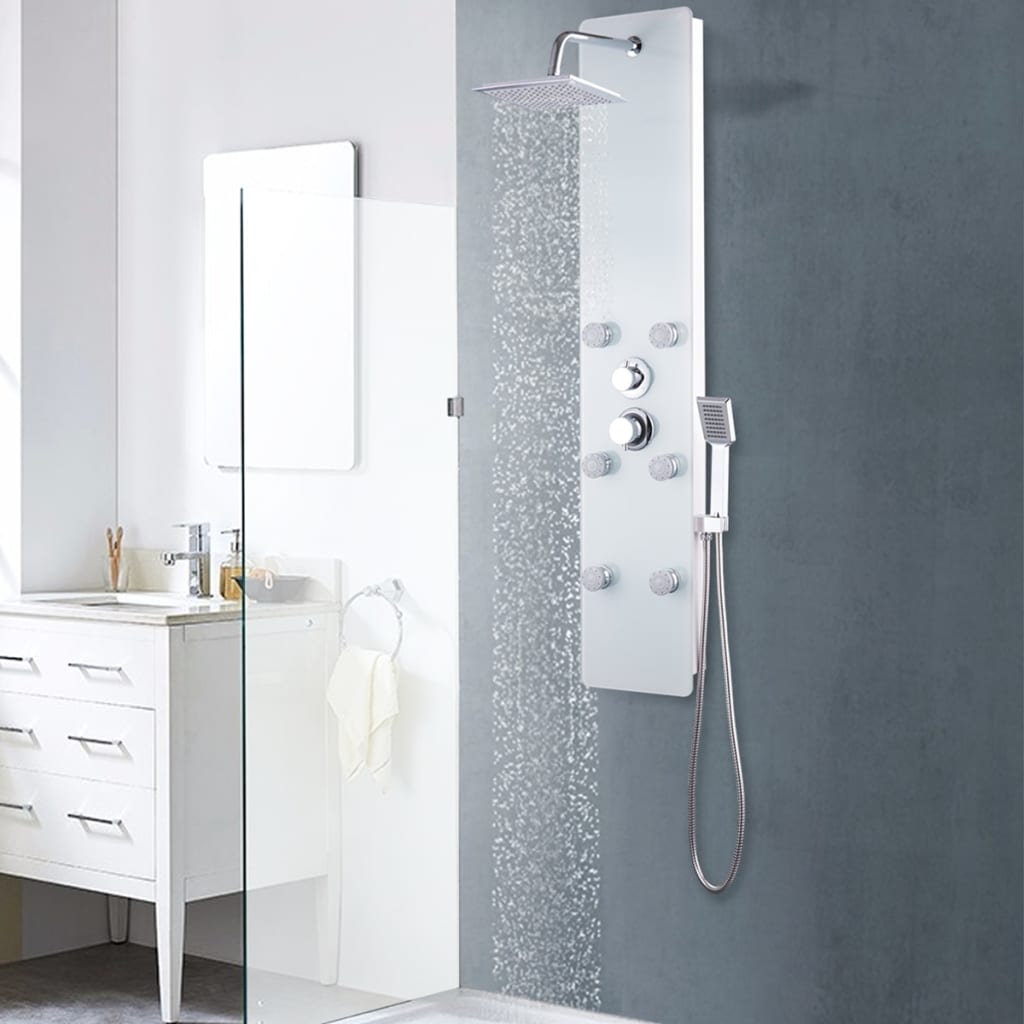 Dusjpanel glass 25x44,6x130 cm hvit