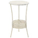 Bistrobord gammeldags stil rund metall 40x70 cm hvit