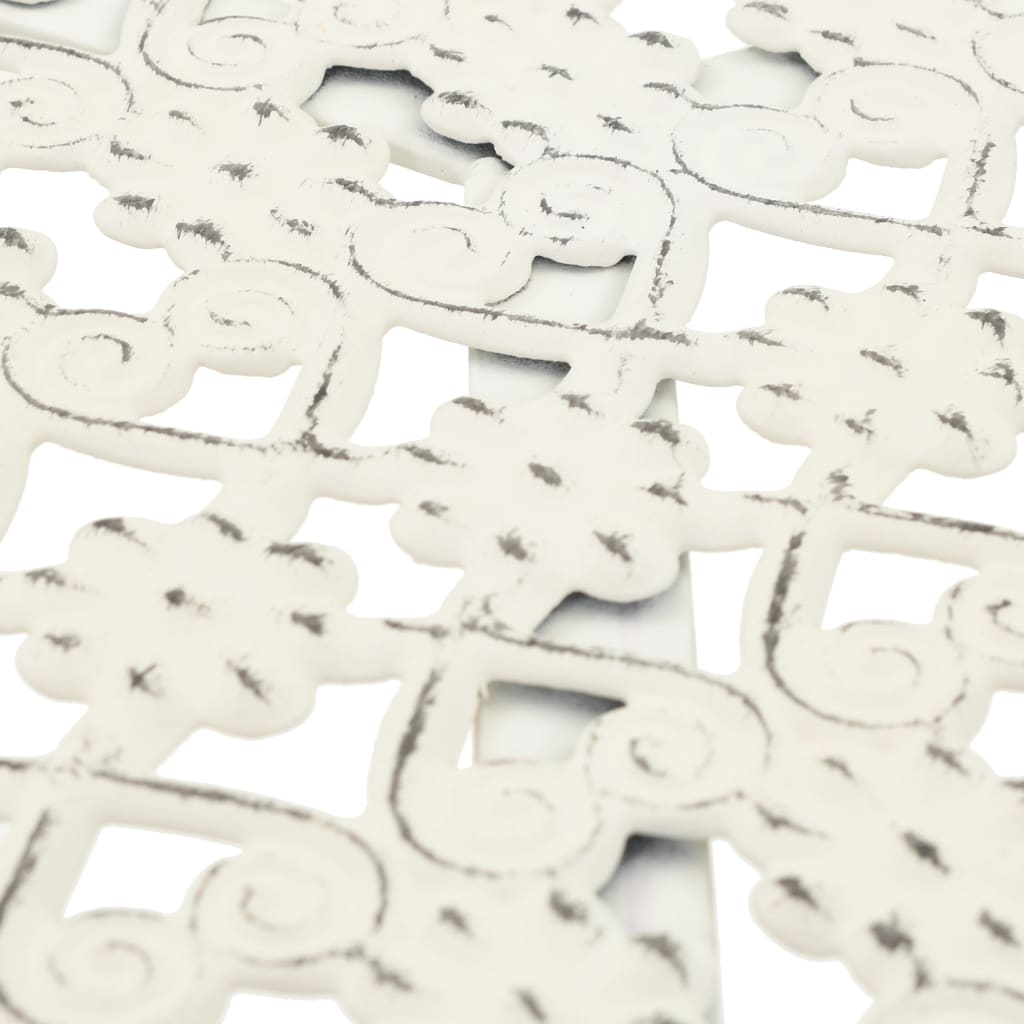 Bistrobord gammeldags stil rund metall 40x70 cm hvit