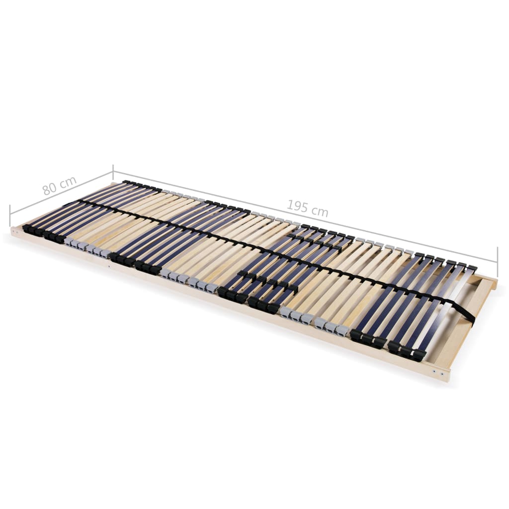 Spilebase med 42 lameller 7 soner 80x200 cm vidaXL