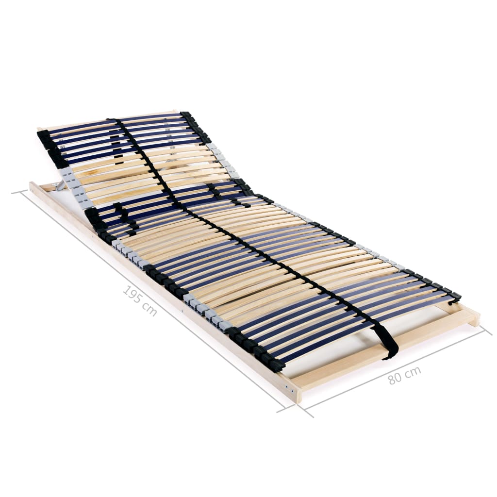 Spilebase med 42 lameller 7 soner 80x200 cm
