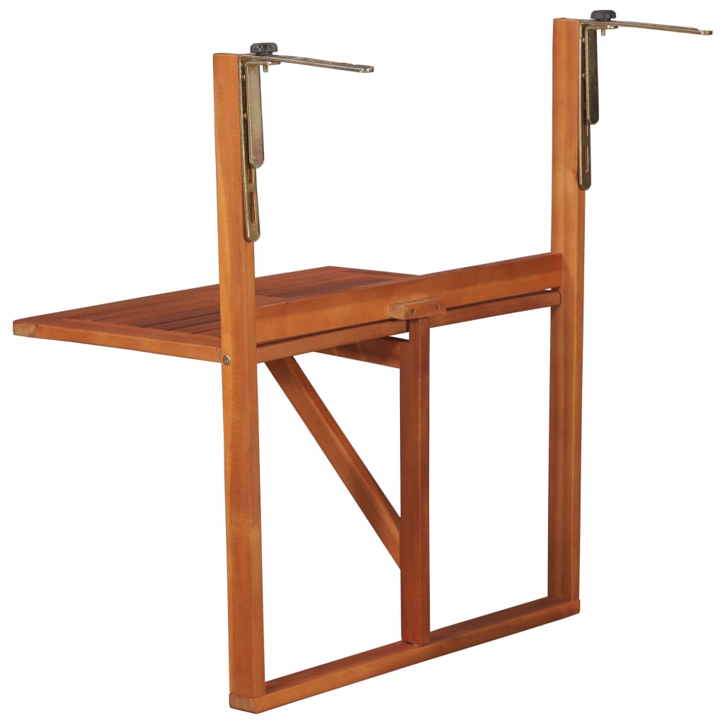 Hengende balkongbord 64,5x44x80 cm heltre akasie