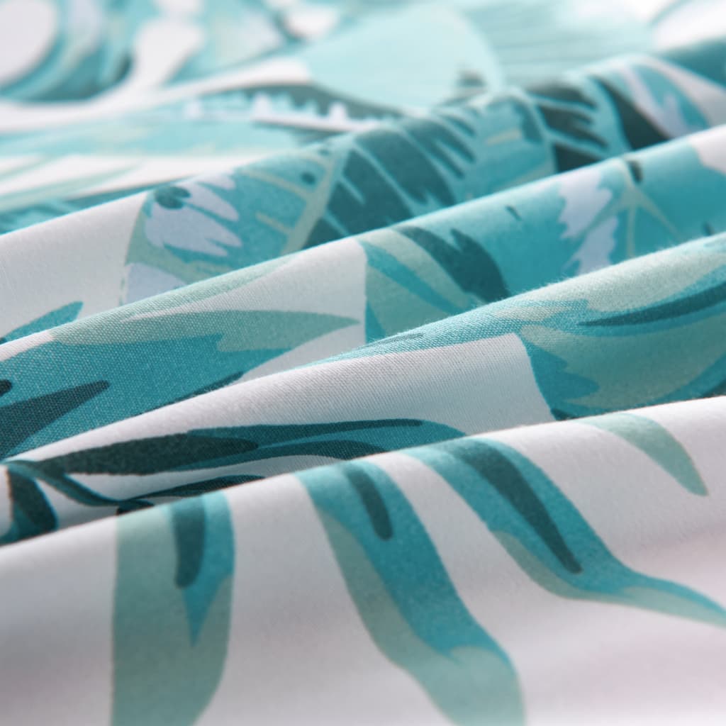 Sengetrekk bladmønster grønn 140x200/60x70 cm