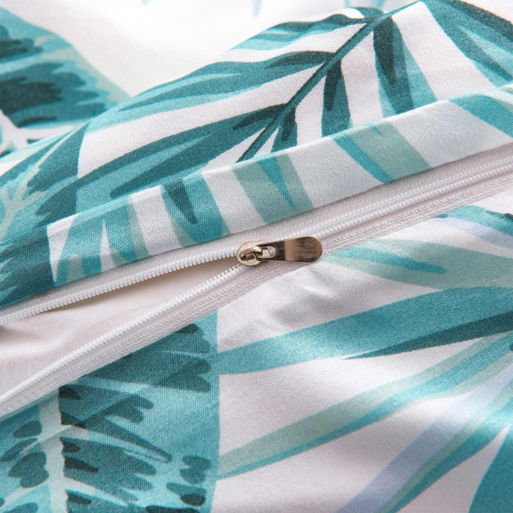 Sengetrekk bladmønster grønn 140x200/60x70 cm